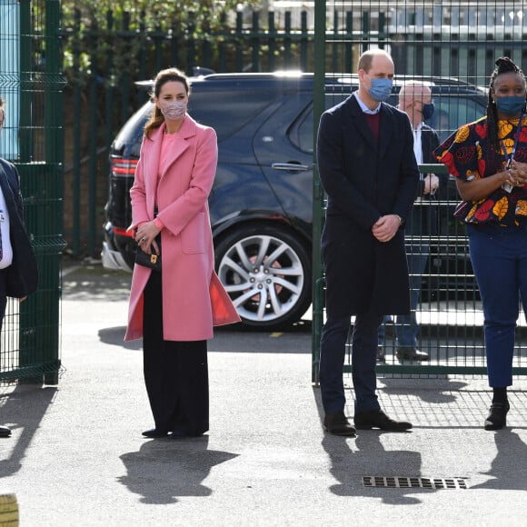 Le prince William, duc de Cambridge et Kate Catherine Middleton, duchesse de Cambridge, en visite à l'école 21 à Londres. Le 11 mars 2021