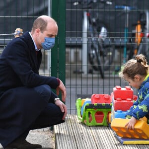 Le prince William, duc de Cambridge en visite à l'école 21 à Londres. Le 11 mars 2021