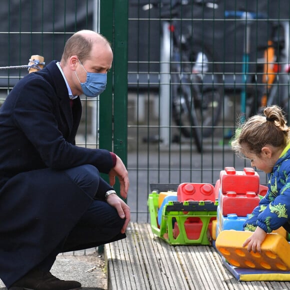 Le prince William, duc de Cambridge en visite à l'école 21 à Londres. Le 11 mars 2021