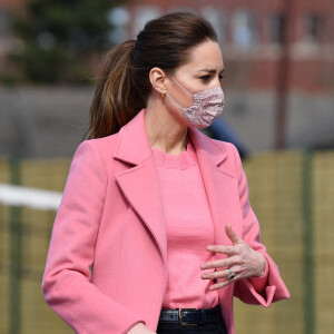 Kate Catherine Middleton, duchesse de Cambridge, en visite à l'école 21 à Londres. Le 11 mars 2021