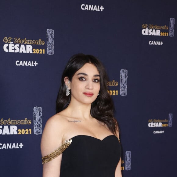 Camélia Jordana (Bijoux Messika) lors du photocall lors de la 46ème cérémonie des César à l'Olympia à Paris, France, le 12 mars 2021.© Thomas Samson / Pool / Bestimage 