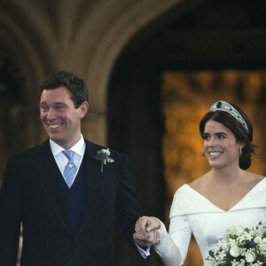 Sorties après la cérémonie de mariage de la princesse Eugenie d'York et Jack Brooksbank en la chapelle Saint-George au château de Windsor le 12 octobre 2018.