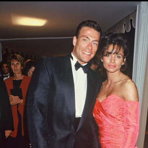 Jean-Claude Van Damme et sa femme au Festival de Cannes en 1992.
