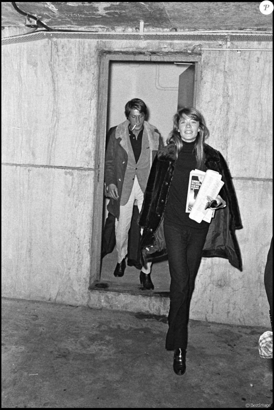 Archives - Jacques Dutronc et Françoise Hardy dans les coulisses de l'émission "Le Palmares des chansons"