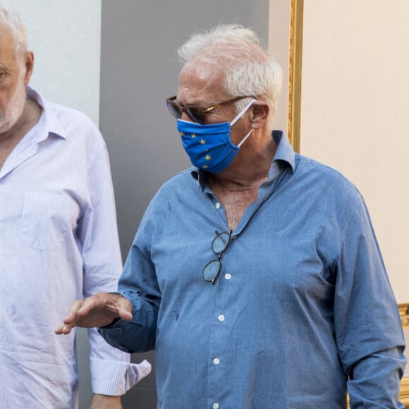 Exclusif - Bernard Murat, François Berléand pendant les répétitions - François-Xavier Demaison et François Berléand dans la pièce "Par le Bout du Nez" lors du Festival de Ramatuelle, le 2 août 2020. © Cyril Bruneau / Festival de Ramatuelle / Bestimage