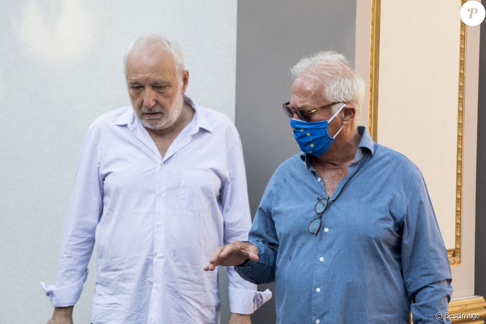Exclusif - Bernard Murat, François Berléand pendant les répétitions - François-Xavier Demaison et François Berléand dans la pièce "Par le Bout du Nez" lors du Festival de Ramatuelle, le 2 août 2020. © Cyril Bruneau / Festival de Ramatuelle / Bestimage
