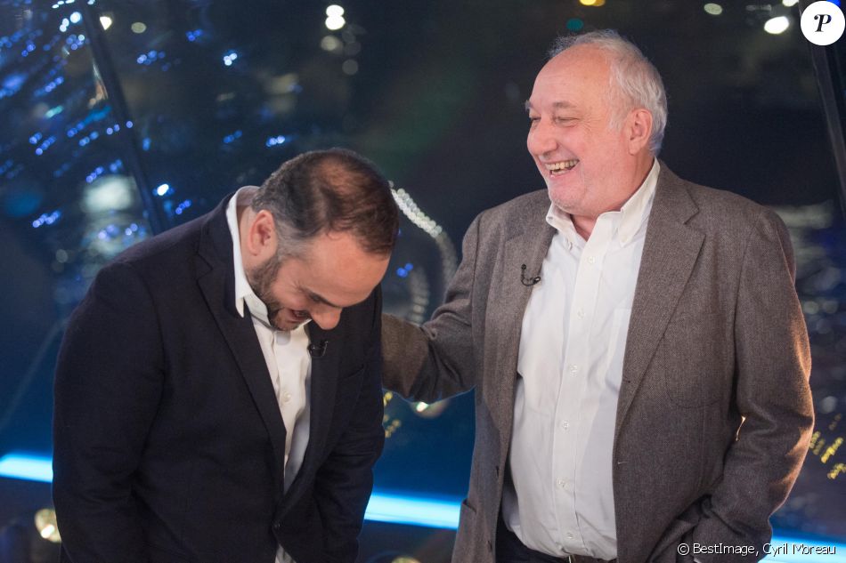 Exclusif - François Berléand, François-Xavier Demaison - Emission "Toute la musique qu'on aime" sur la péniche Crystal II à Paris. Le 9 décembre 2019. © Cyril Moreau / Bestimage