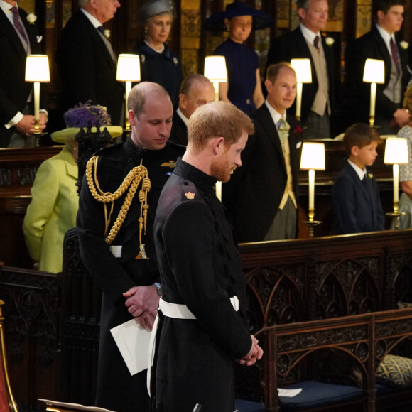 Le prince Charles, prince de Galles et Meghan Markle, duchesse de Sussex - Cérémonie de mariage du prince Harry et de Meghan Markle en la chapelle Saint-George au château de Windsor, Royaume Uni, le 19 mai 2018.