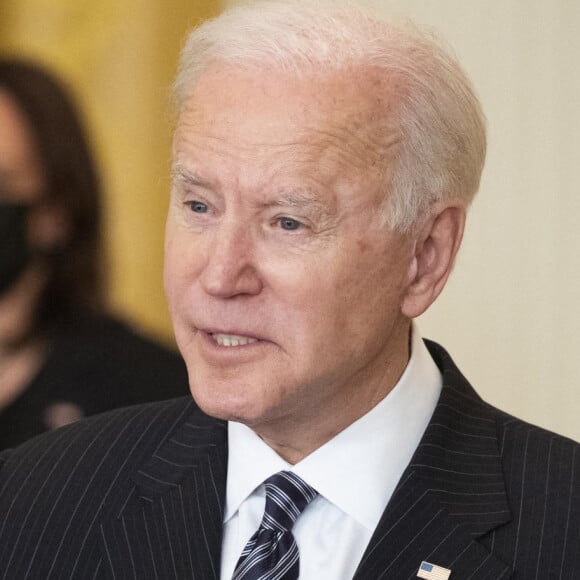 Le président des Etats-Unis Joe Biden lors du bilan hebdomadaire de l'épidémie de Coronavirus (COVID-19) à la Maison Blanche à Washington. Le 18 mars 2021 