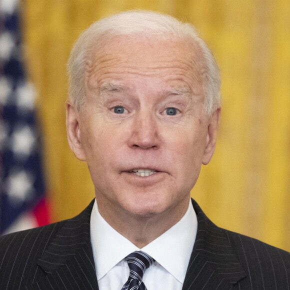 Le président des Etats-Unis Joe Biden lors du bilan hebdomadaire de l'épidémie de Coronavirus (COVID-19) à la Maison Blanche à Washington. Le 18 mars 2021 