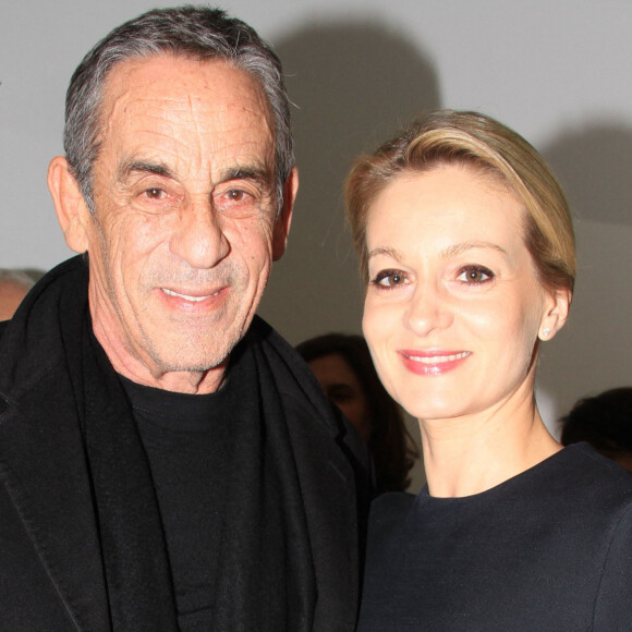 Exclusif - Thierry Ardisson et sa femme Audrey Crespo-Mara - Soirée de lancement du livre de Florence Belkacem (Coccinelle) à la galerie Kamel Mennour à Paris. © Philippe Baldini/Bestimage