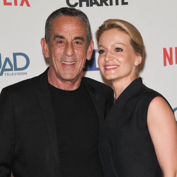 Thierry Ardisson et sa femme Audrey Crespo-Mara à l'avant-première de série télévisé TF1 "Le Bazar de la Charité" au Grand Rex à Paris, France, le 30 septembre 2019. © Coadic Guirec/Bestimage