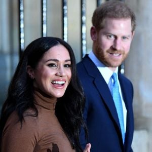 Le prince Harry, duc de Sussex, et Meghan Markle, duchesse de Sussex, en visite à la Canada House à Londres. 