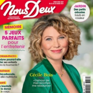 Cécile Bois fait la couverture du magazine "Nous Deux"