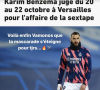 Karim Benzema réagit à l'annonce des dates de son procès pour "complicité de tentative de chantage".
