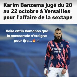 Karim Benzema réagit à l'annonce des dates de son procès pour "complicité de tentative de chantage".