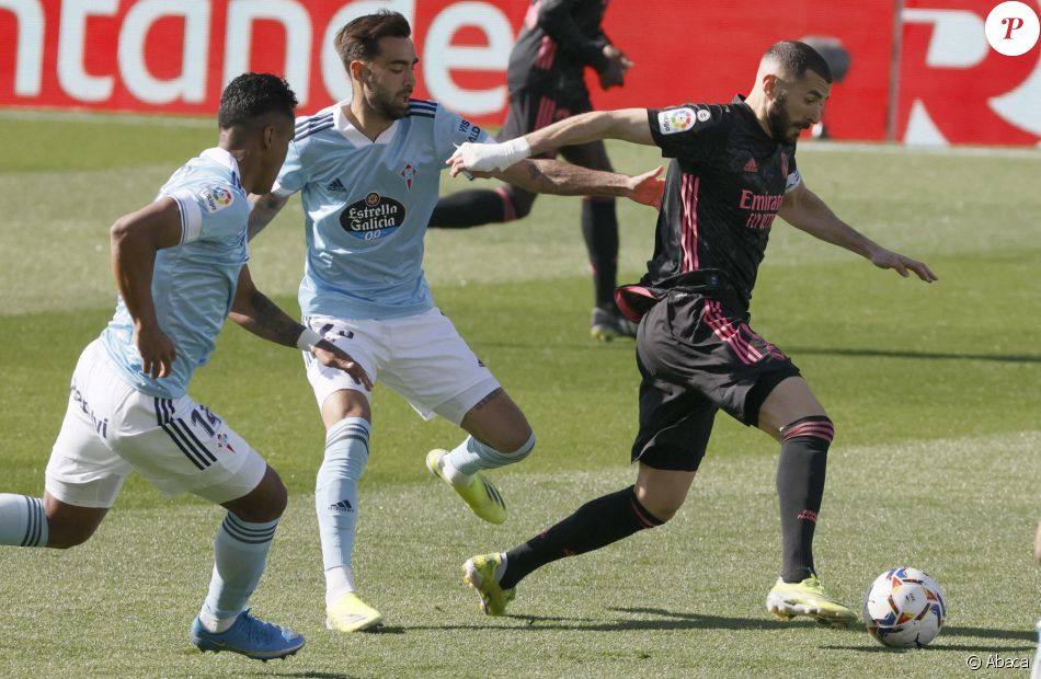 Karim Benzema lors du match Celta Vigo - Real Madrid, le 20 mars 2021.