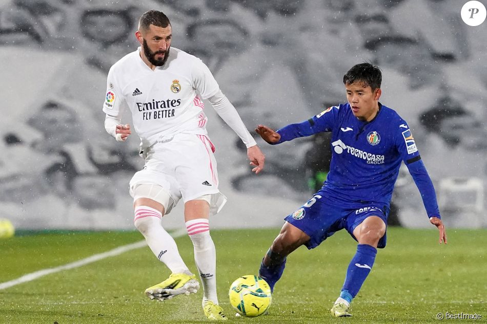 Karim Benzema lors du match Real Madrid - Getafe. Madrid, le 9 février 2021.