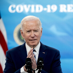 Le Président des Etats-Unis Joe Biden lors d'un discours sur la situation sanitaire actuelle et les vaccins contre le Coronavirus (Covid-19) à la Maison Blanche à Washington, le 29 mars 2021. 