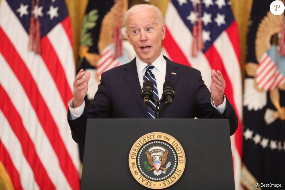 Le président américain Joe Biden donne sa première conférence de presse ...