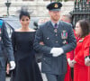 Meghan Markle, duchesse de Sussex (habillée en Dior Haute Couture par Maria Grazia Chiuri), et le prince Harry, duc de Sussex - Arrivées de la famille royale d'Angleterre à l'abbaye de Westminster pour le centenaire de la RAF à Londres. Le 10 juillet 2018 