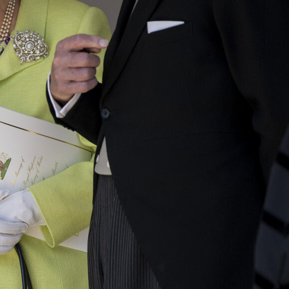 La reine Elisabeth II d'Angleterre et le prince Philip, duc d'Edimbourg - Les invités arrivent à la chapelle St. George pour le mariage du prince Harry et de Meghan Markle au château de Windsor, le 19 mai 2018.