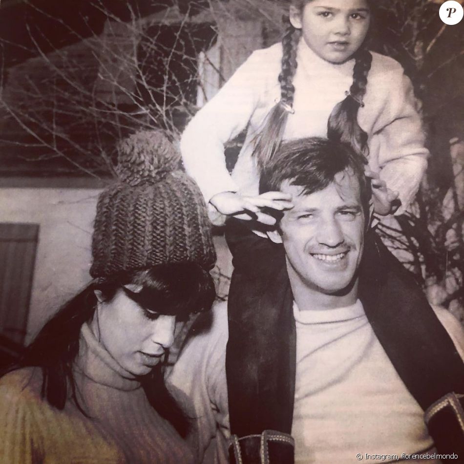 Jean-Paul Belmondo, sa première épouse Elodie et leur fille Florence sur Instagram, février 2021.