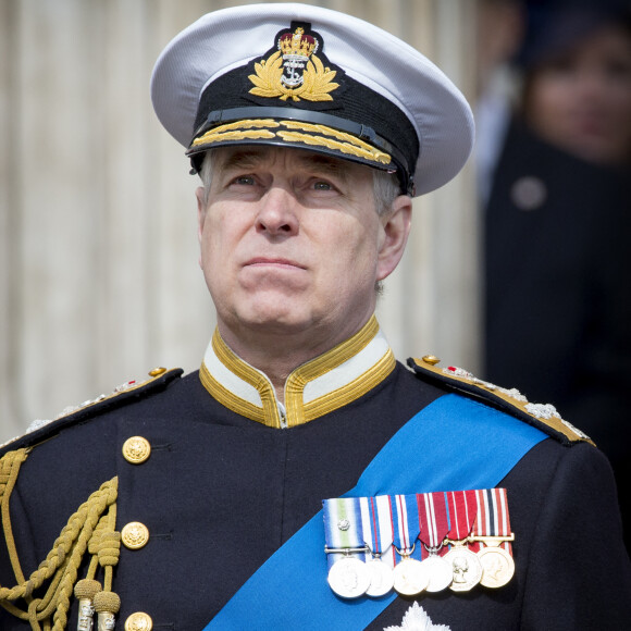Info - Le prince Andrew ne participera pas aux célébrations des 100 ans de son père Philip - Le prince Andrew, duc d'York - Messe pour commémorer la fin des opérations militaires en Afghanistan en la cathédrale St Paul à Londres, le 13 mars 2015.