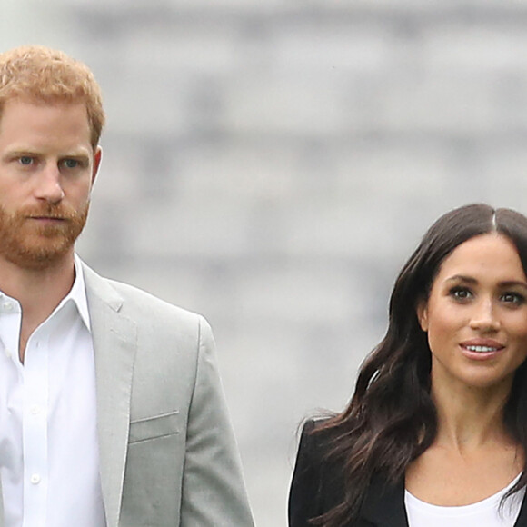 Le prince Harry, duc de Sussex et sa femme Meghan Markle, duchesse de Sussex assistent aux jeux gaélique à Croke Park à Dublin le 11 juillet 2018.