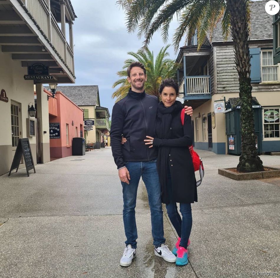 Romain Grosjean et Marion Jollès Grosjean en road trip en Floride. Avril 2021.