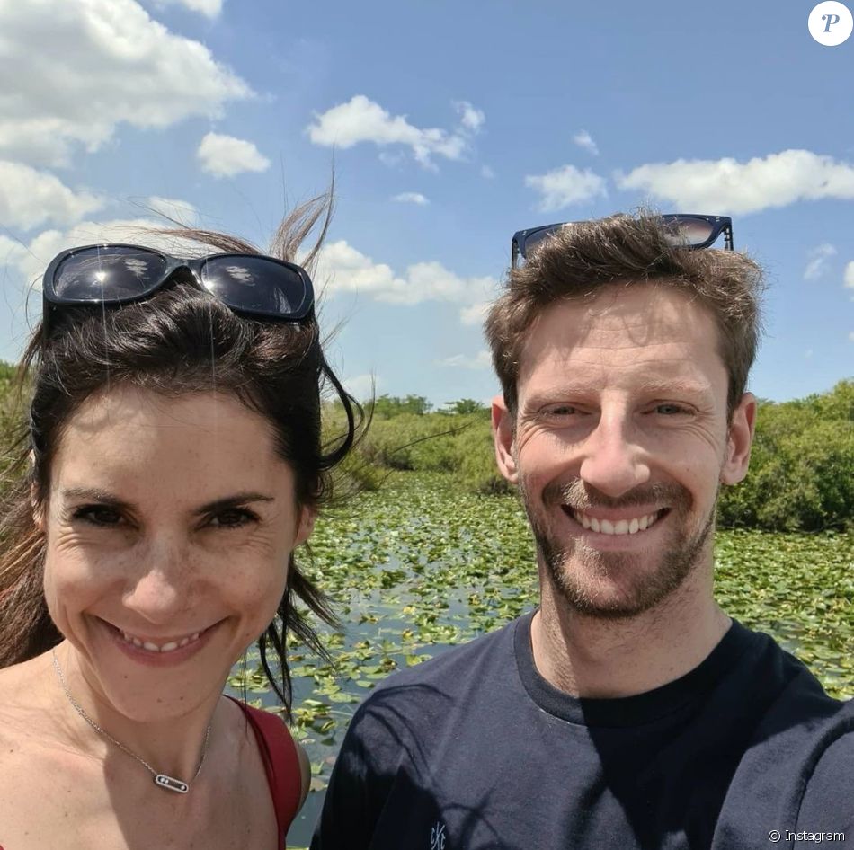 Romain Grosjean et Marion Jollès Grosjean en road trip en Floride. Avril 2021.