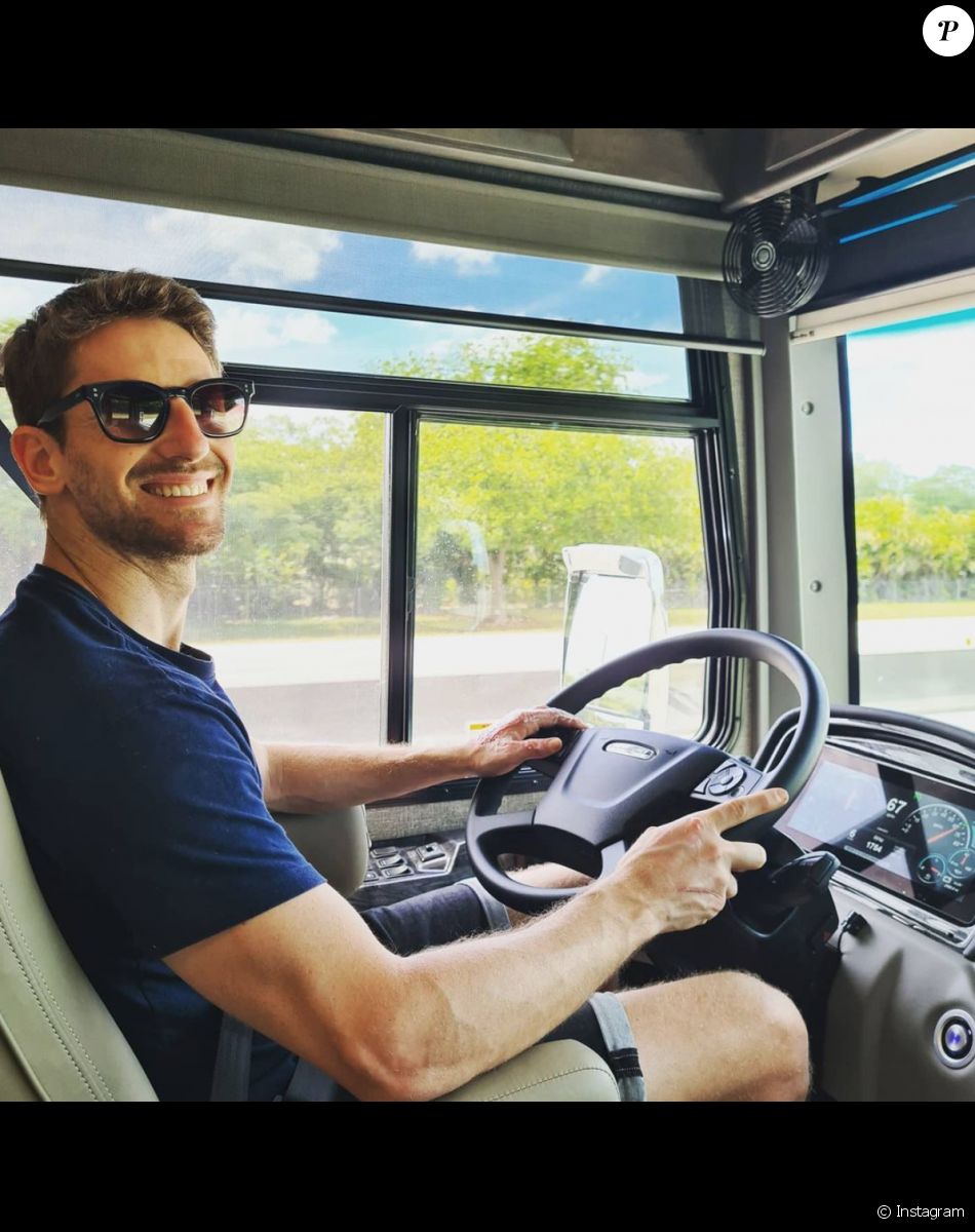 Romain Grosjean et Marion Jollès Grosjean en road trip en Floride. Avril 2021.