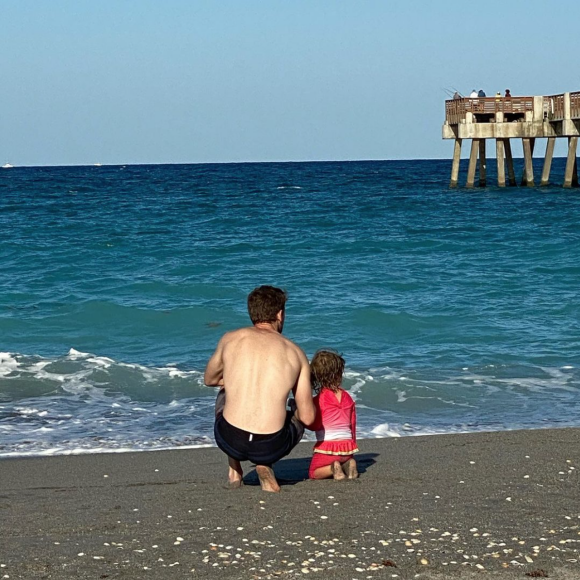 Romain Grosjean et sa fille Camille en road trip en Floride. Avril 2021.