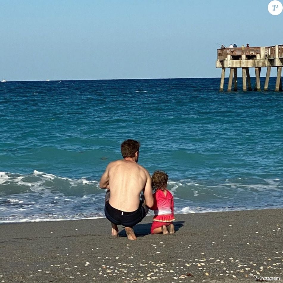 Romain Grosjean et sa fille Camille en road trip en Floride. Avril 2021.