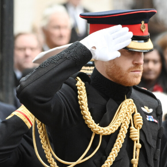 Le prince Harry, duc de Sussex, et Meghan Markle, duchesse de Sussex, assistent au 'Remembrance Day', une cérémonie d'hommage à tous ceux qui sont battus pour la Grande-Bretagne, à Westminster Abbey, le 7 novembre 2019. © Ray Tang via Zuma Press/Bestimage