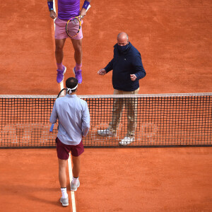 Rafael Nadal affronte et bat Grigor Dimitrov lors du tournoi de tennis Rolex Monte Carlo Masters 2021. Monaco, le 15 avril 2021.