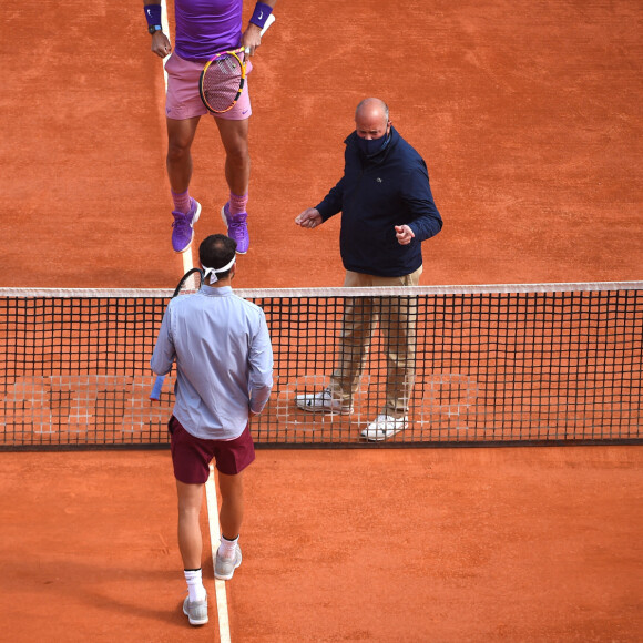 Rafael Nadal affronte et bat Grigor Dimitrov lors du tournoi de tennis Rolex Monte Carlo Masters 2021. Monaco, le 15 avril 2021.