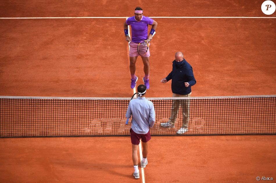 Rafael Nadal affronte et bat Grigor Dimitrov lors du tournoi de tennis Rolex Monte Carlo Masters 2021. Monaco, le 15 avril 2021.