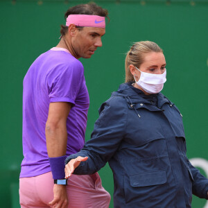 Rafael Nadal affronte et bat Federico Delbonis lors du tournoi de tennis Rolex Monte Carlo Masters 2021. Monaco, le 14 avril 2021.