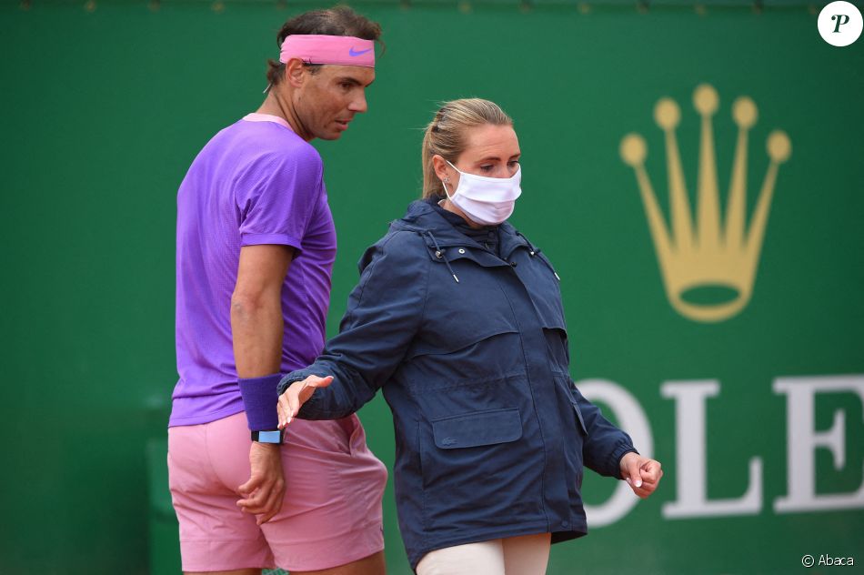 Rafael Nadal affronte et bat Federico Delbonis lors du tournoi de tennis Rolex Monte Carlo Masters 2021. Monaco, le 14 avril 2021.
