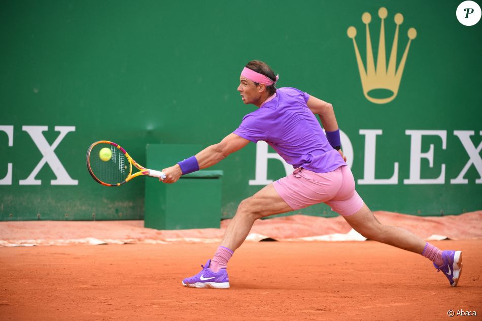 Rafael Nadal affronte et bat Federico Delbonis lors du tournoi de tennis Rolex Monte Carlo Masters 2021. Monaco, le 14 avril 2021.