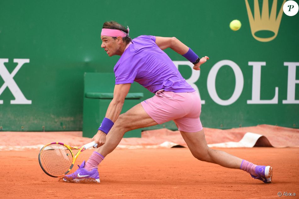 Rafael Nadal affronte et bat Federico Delbonis lors du tournoi de tennis Rolex Monte Carlo Masters 2021. Monaco, le 14 avril 2021.