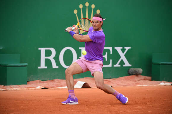 Rafael Nadal affronte et bat Federico Delbonis lors du tournoi de tennis Rolex Monte Carlo Masters 2021. Monaco, le 14 avril 2021.