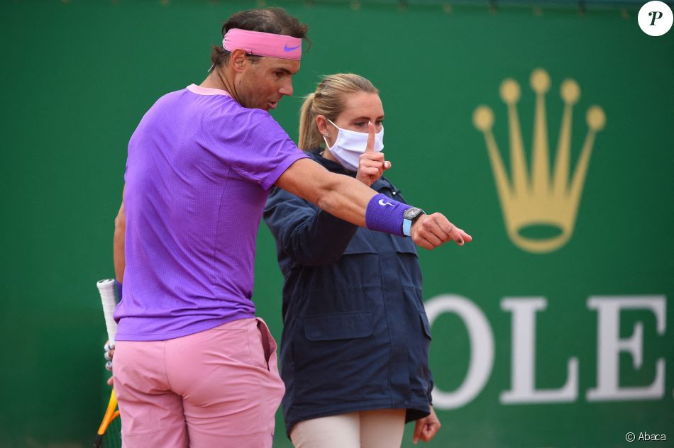 Rafael Nadal affronte et bat Federico Delbonis lors du tournoi de tennis Rolex Monte Carlo Masters 2021. Monaco, le 14 avril 2021.