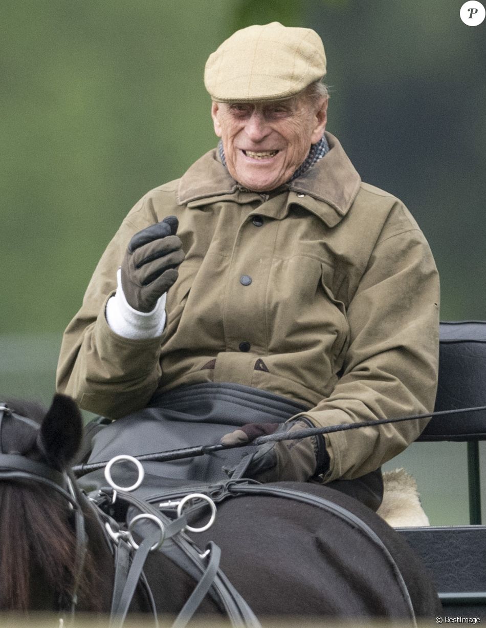 Le prince Philip, duc d'Edimbourg - Lady Louise Windsor participe à un cours de conduite de calèche au Royal Windsor Horse Show. Windsor, le 9 mai 2019.