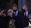 Le prince William, duc de Cambridge, et le prince Harry, duc de Sussex, Sorties des funérailles du prince Philip, duc d'Edimbourg à la chapelle Saint-Georges du château de Windsor, Royaume Uni, le 17 avril 2021. 