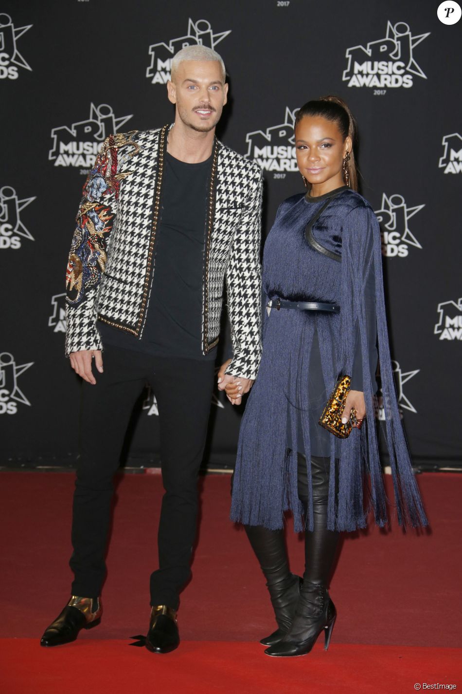 Le chanteur français M. Pokora (Matt Pokora) et Christina Milian - 19ème édition des NRJ Music Awards à Cannes le 4 novembre 2017. © Christophe Aubert via Bestimage
