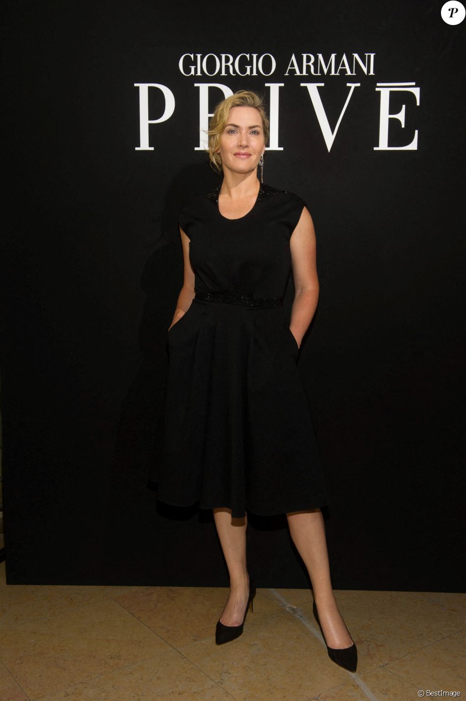 Kate Winslet - Célébrités au défilé de mode "Giorgio Armani" Haute-Couture automne-hiver 2017/2018 au Palais de Chaillot à Paris, France, le 4 juillet 2017.