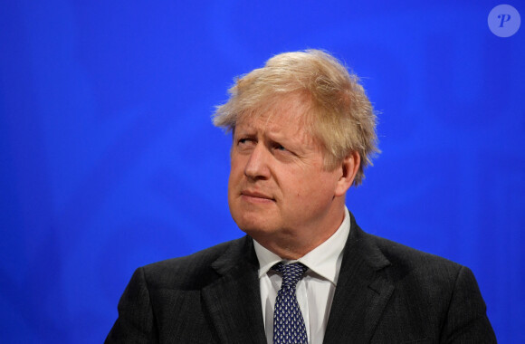 Le Premier ministre Boris Johnson lors d'un point presse sur le coronavirus à Downing Street à Londres, Royaume Uni, le 20 avril 2021.