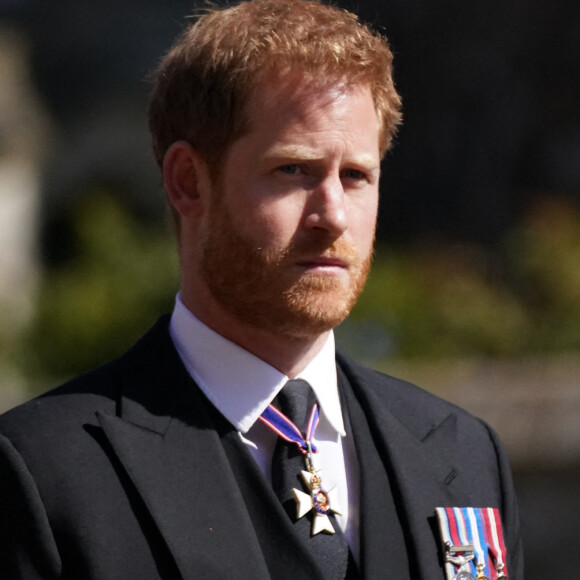 Le prince Harry, duc de Sussex - Arrivées aux funérailles du prince Philip, duc d'Edimbourg à la chapelle Saint-Georges du château de Windsor. 
